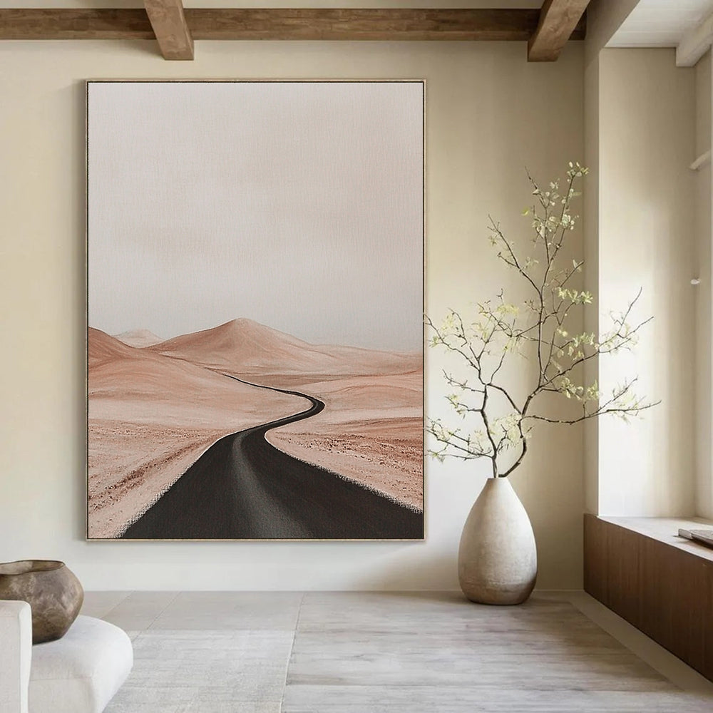 Desert Road Landscape Minimalist Scenic Abstract Painting GAB0231