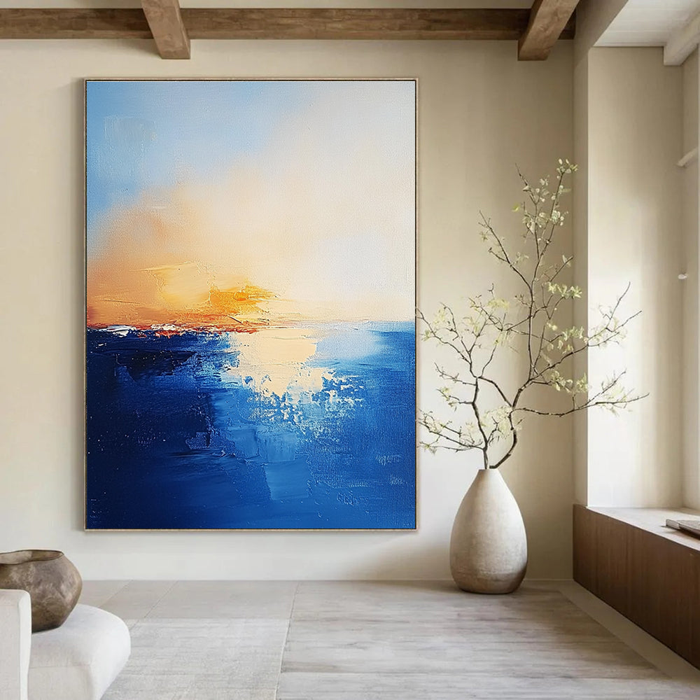 Sunset Over Ocean Abstract Painting for Relaxing - Styled Lounges GAB1077