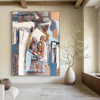Urban Abstract Layers Abstract Painting for City - Themed Cafes HENG041