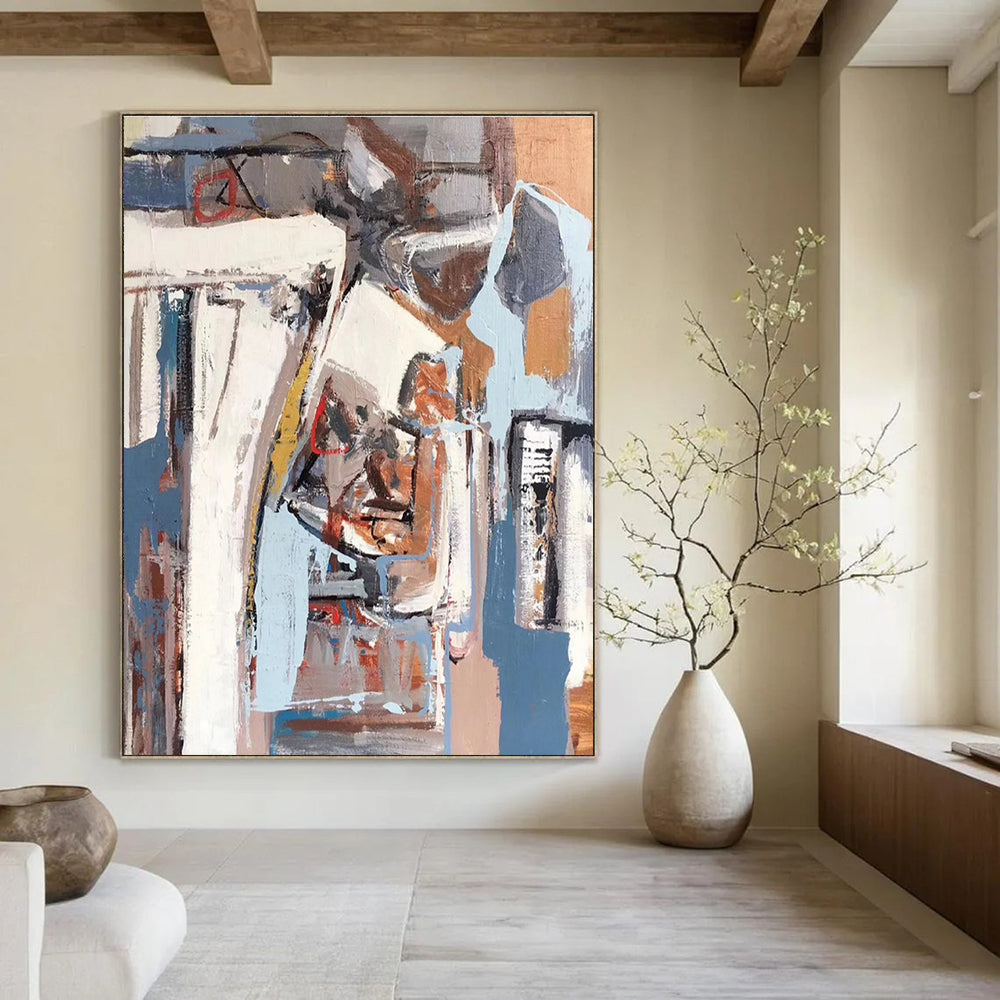 Urban Abstract Layers Abstract Painting for City - Themed Cafes HENG041