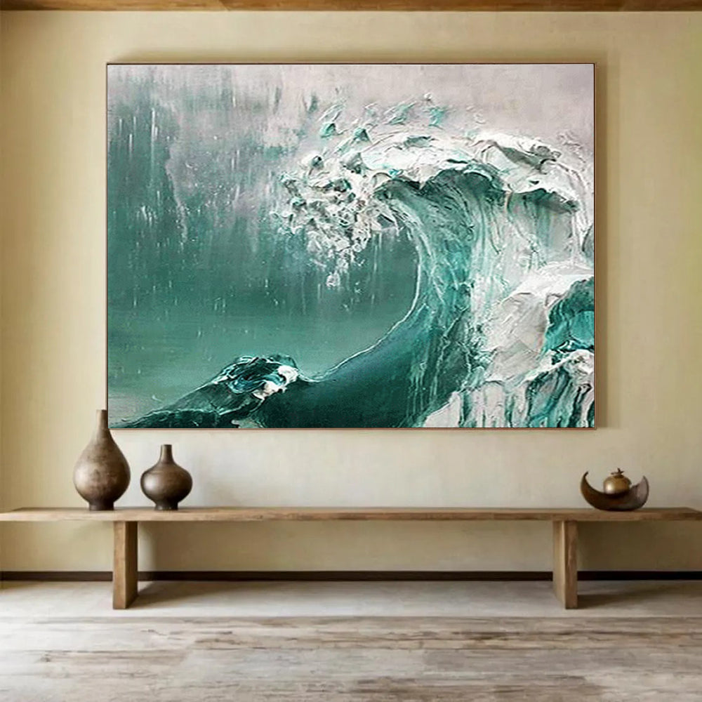 Turbulent Wave Abstract Painting for Ocean - Lover’s Home Offices YHT232