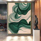 Green Abstract Waves Painting with Nature's Flow WINK423