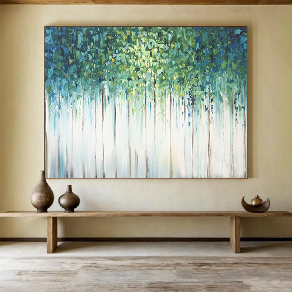 Forest Canopy Abstract Painting for Wellness Centers YHT206