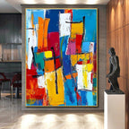 Colorful Geometric Abstract Painting with Vibrant Harmony WINK512