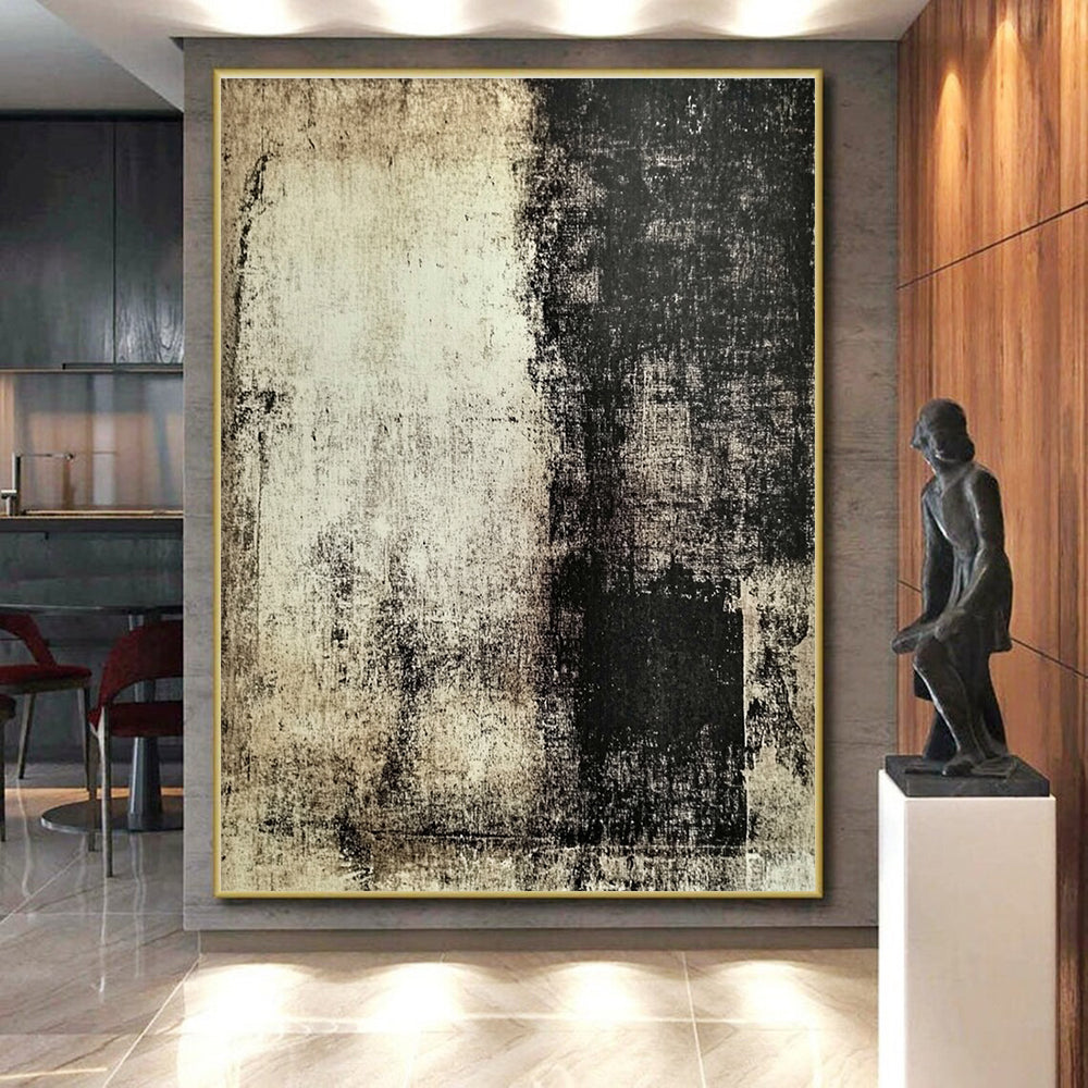 Sepia Textured Surface Abstract Painting with Vintage Appeal WINK113