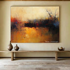 Misty Landscape Abstract Painting with Soft, Dreamy Atmospheric Layers ABS502