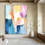 Vibrant Colorful Abstract Shapes Painting for Modern Interiors HENG280