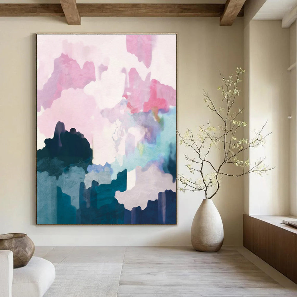 Dreamy Pastel Abstract Landscape Painting for Whimsical Spaces HENG235