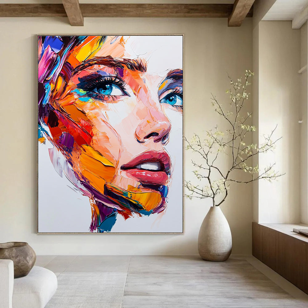 Colorful Face Painting Expressive Abstract Portrait GAB0323