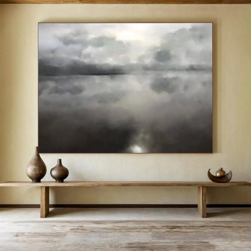 Misty Lake Abstract Painting for Lakeside Studies YHT124