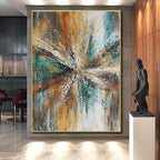 Explosive Color Abstract Painting with Textured Energy WINK818