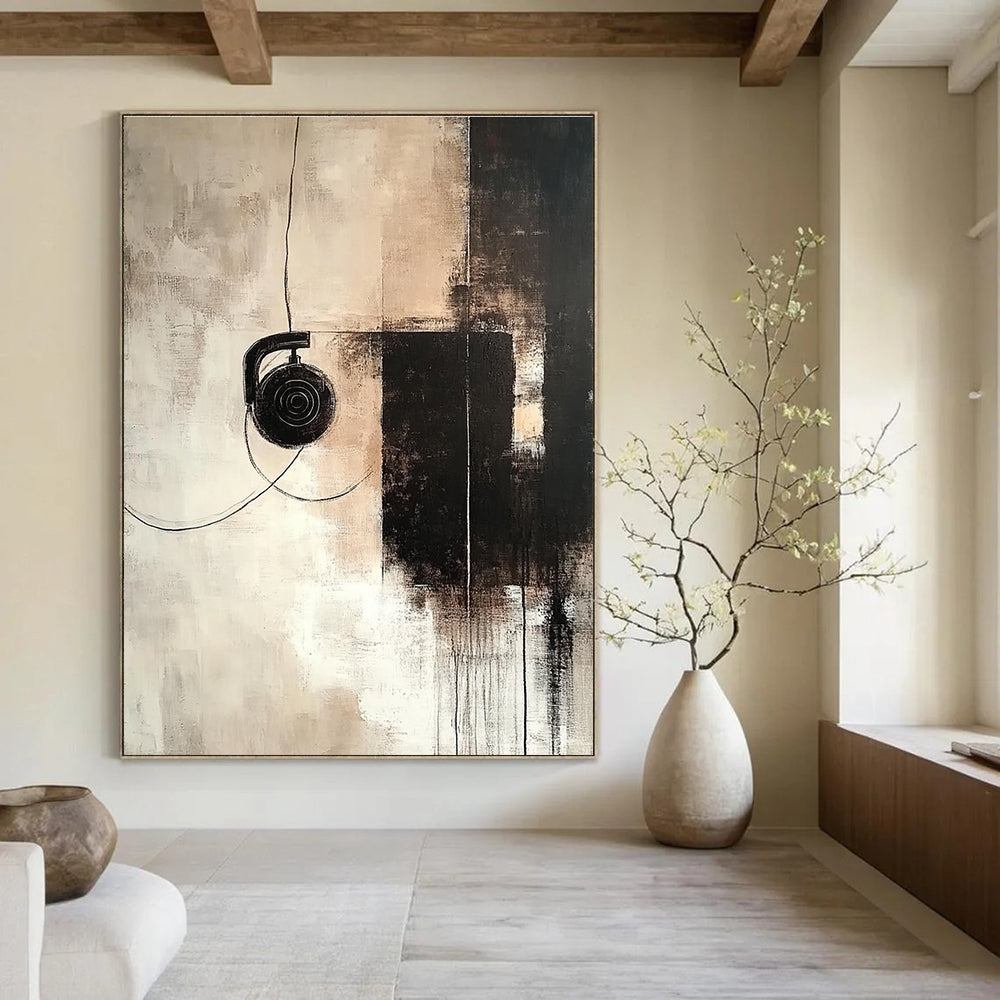 Headphone Abstract Painting for Music Lover’s Home Studios GAB1186