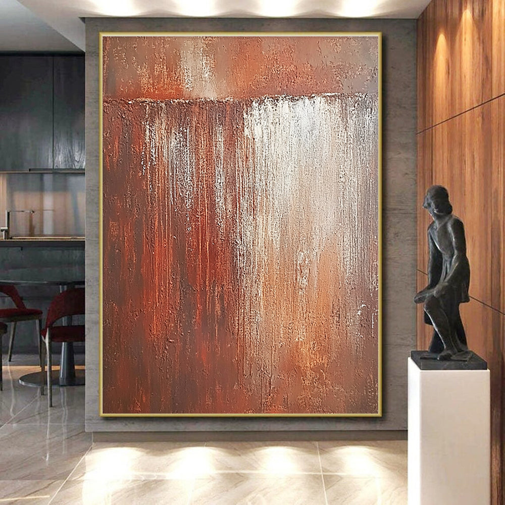 Rust - Colored Textured Abstract Painting with Industrial Charm WINK137
