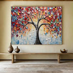 Colorful 3D Tree Abstract Painting for Art Galleries YHT169