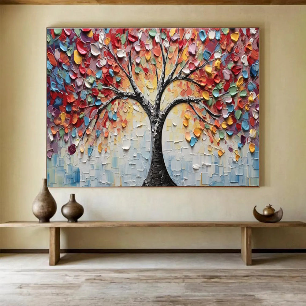 Colorful 3D Tree Abstract Painting for Art Galleries YHT169