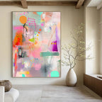Pastel Abstract Fusion Painting of Playful Harmony GAB0176
