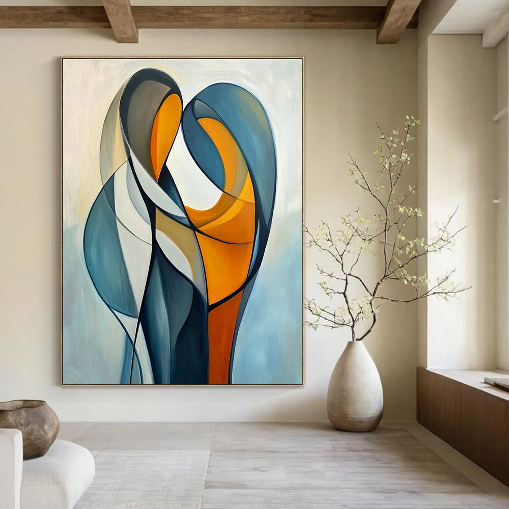 Intertwined Colorful Shapes Dynamic Abstract Painting GAB0294
