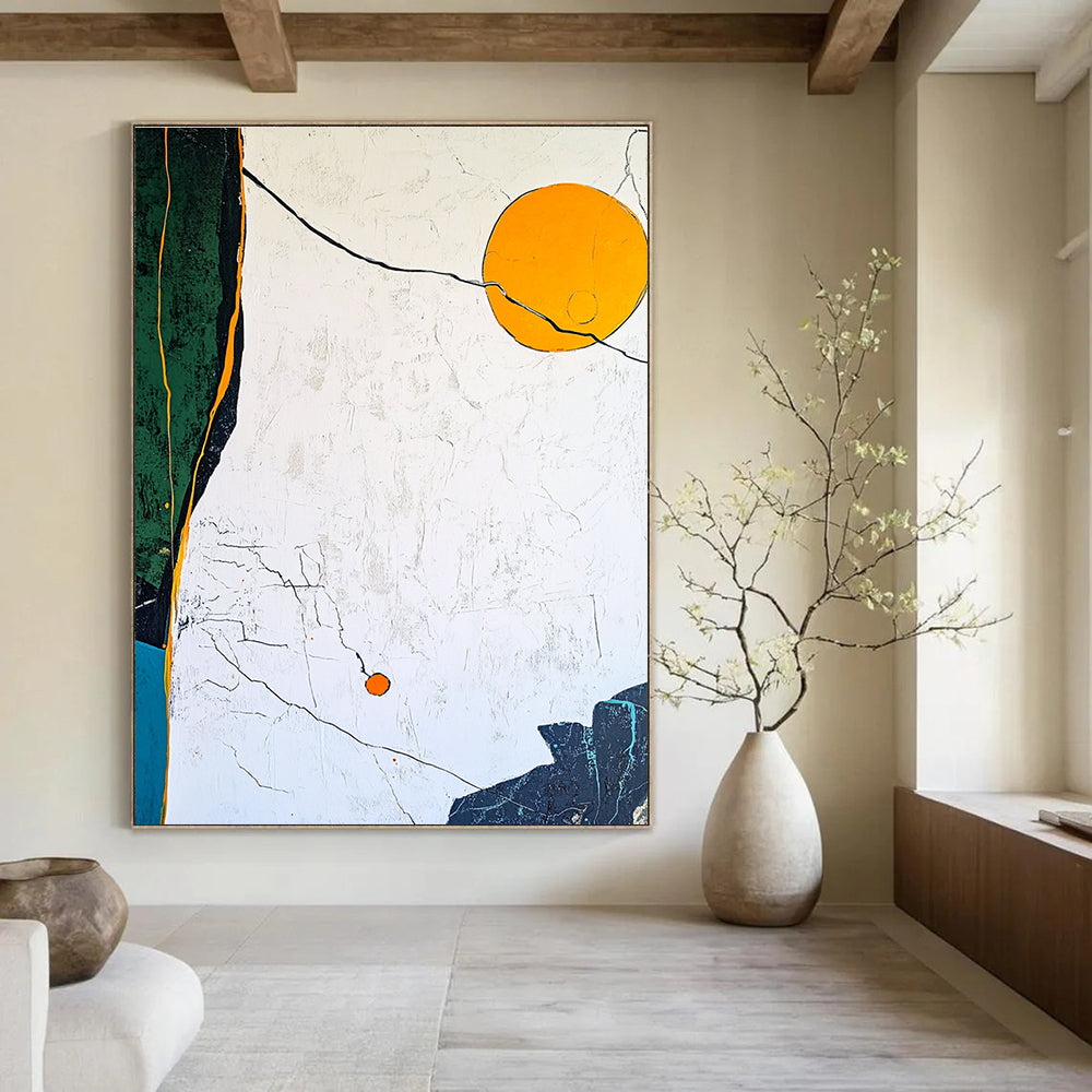 Abstract Sun and Shapes Painting for Artistic Interiors GAB0715