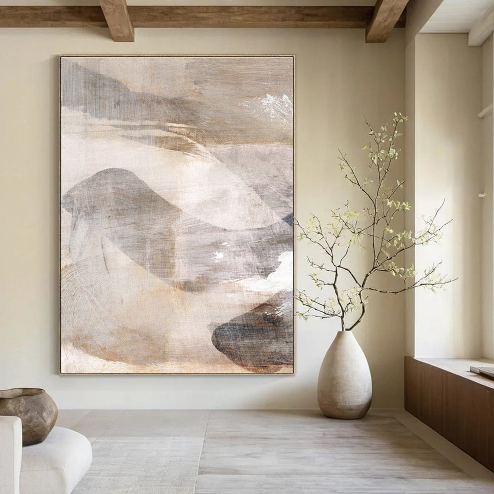 Earth - Toned Abstract Landscape Painting for Rustic - Style Living Rooms HENG210