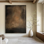 Dark Brown Abstract Painting for Sophisticated Wine Cellars HENG479