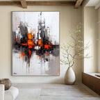 Vibrant Cityscape Art Abstract Painting for Energetic Workspaces GAB1398