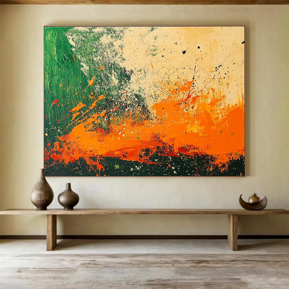 Energetic Splatter - Style Abstract Painting with Dynamic Color Bursts ABS223