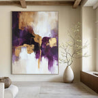 Purple and Gold Abstract Painting for Luxurious Dining Rooms GAB0810