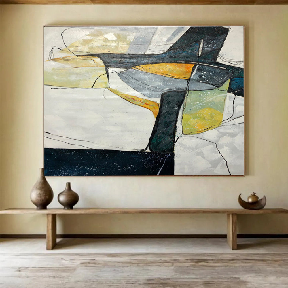 Geometric Abstract Modern Painting for Contemporary Spaces YHT037