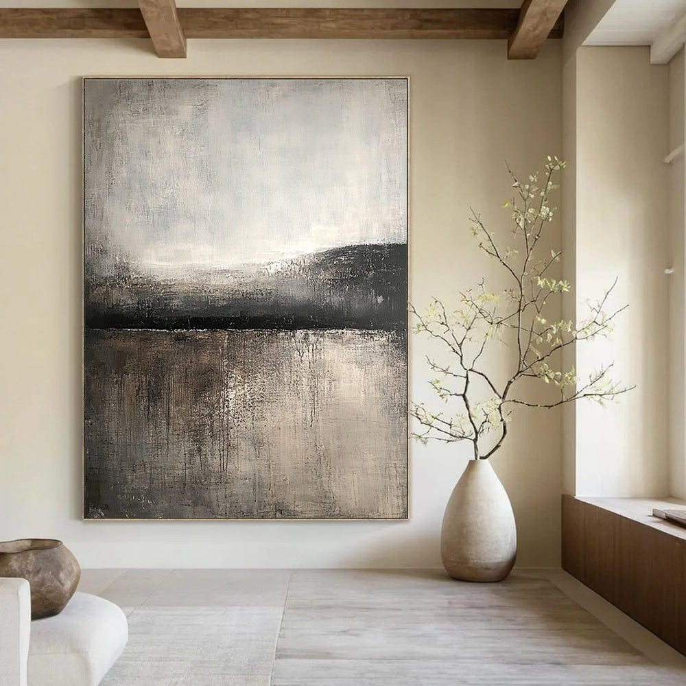 Monochrome Lake Abstract - Minimalist Landscape Abstract Art GAB0515