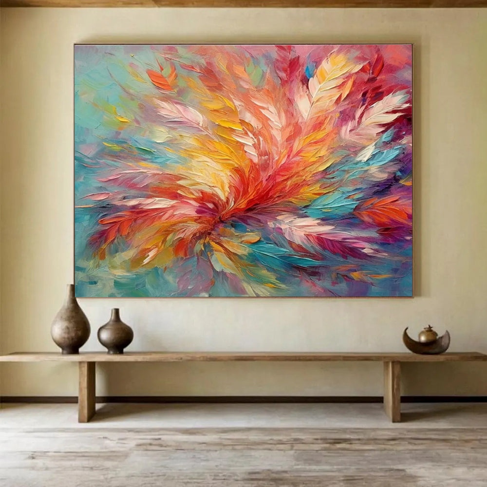 Colorful Wave Rhythm Abstract Painting for Modern Beachfront Resorts YHT302