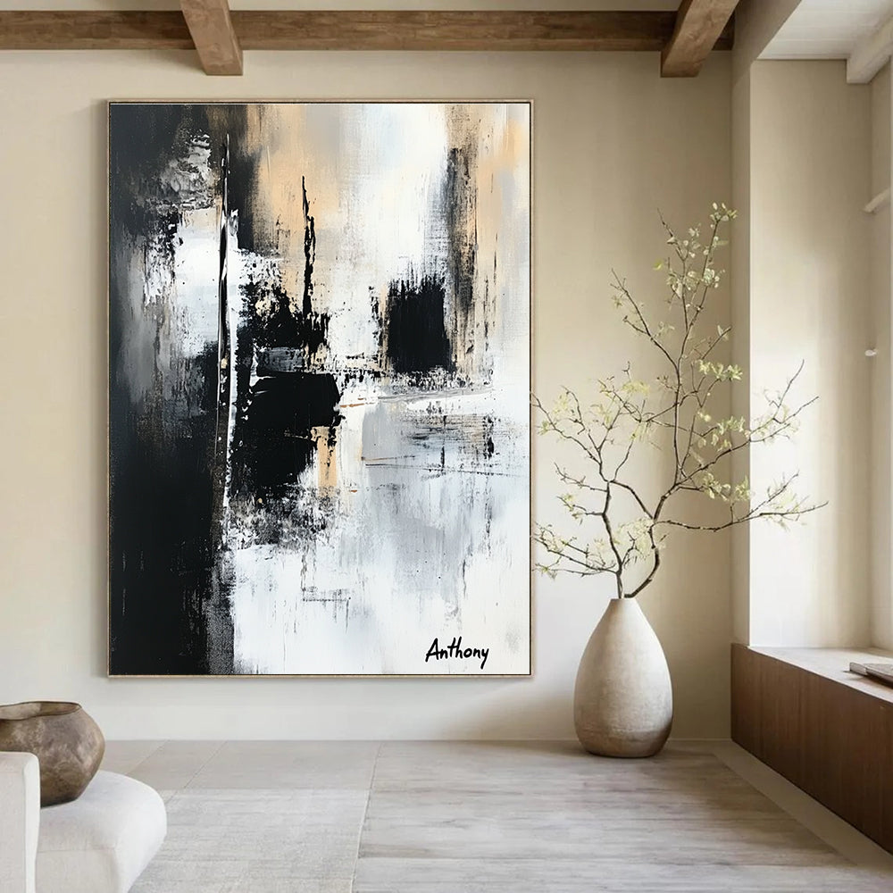 Monochrome Abstract by Anthony Painting for Industrial - Chic Home Offices GAB1195