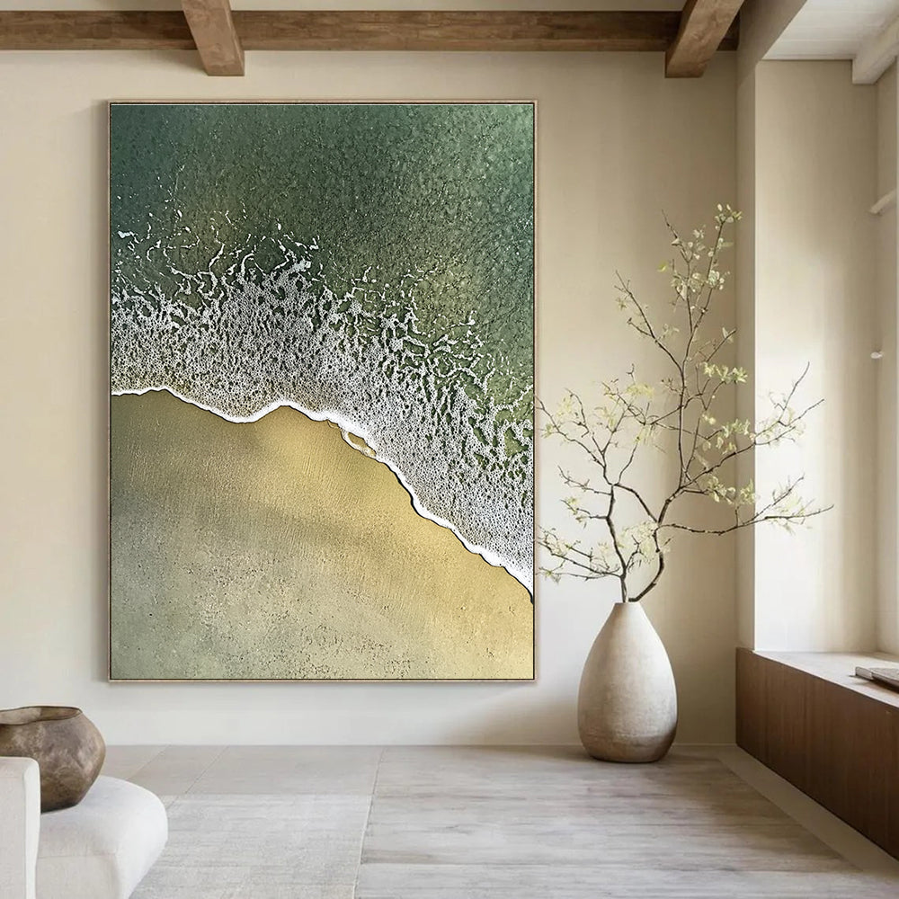 Aerial Beach View Modern Coastal Abstract Painting GAB0311