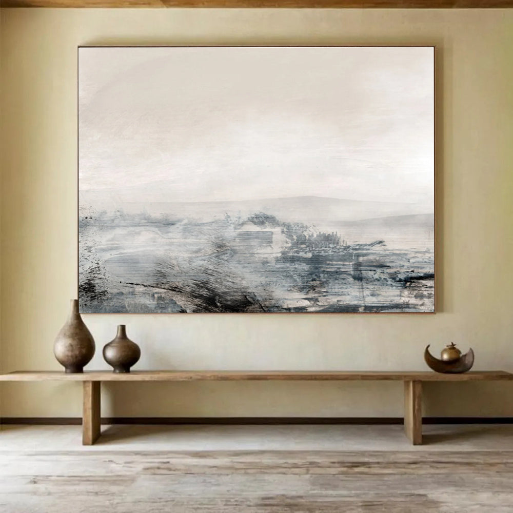 Misty Landscape Abstract Painting for Lakeside Retreats YHT136