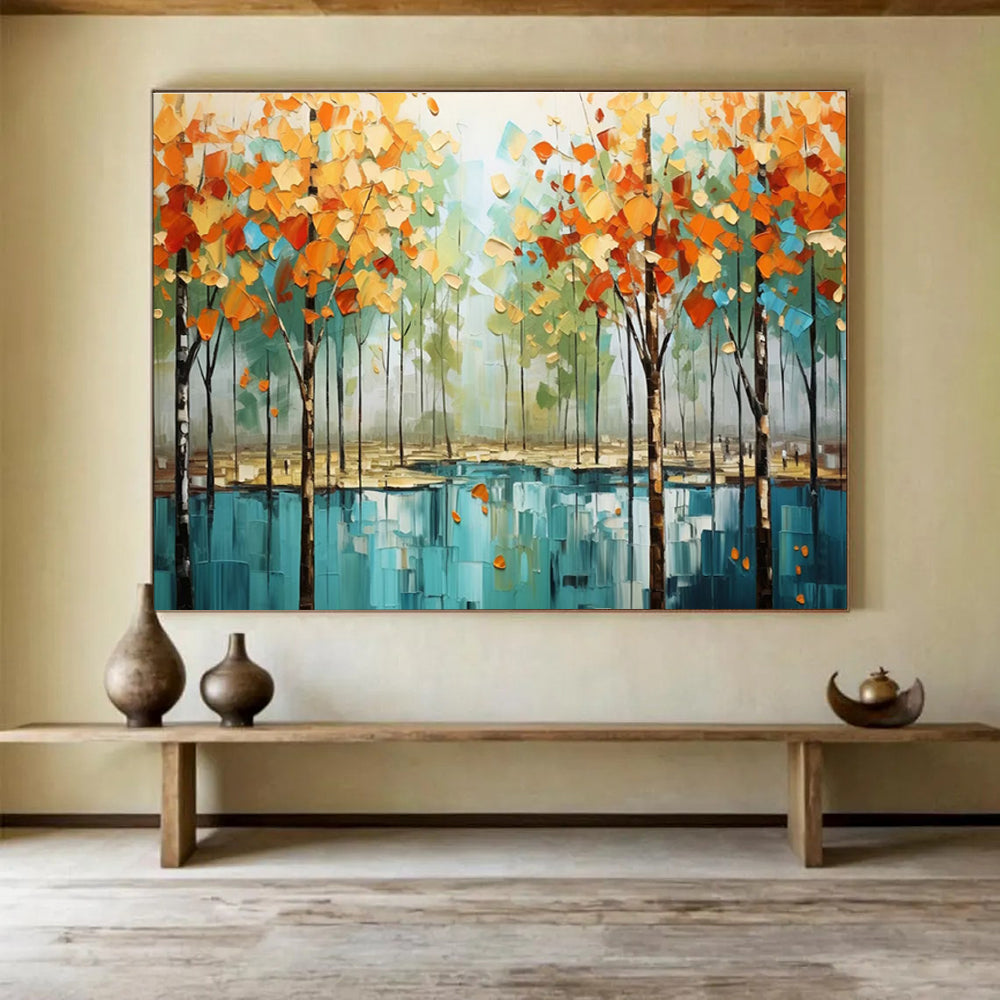 Autumn Forest Abstract Painting for Nature - Inspired Hotels YHT163