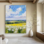 Rolling Fields Landscape Abstract Painting with Impasto Techniques GAB0014