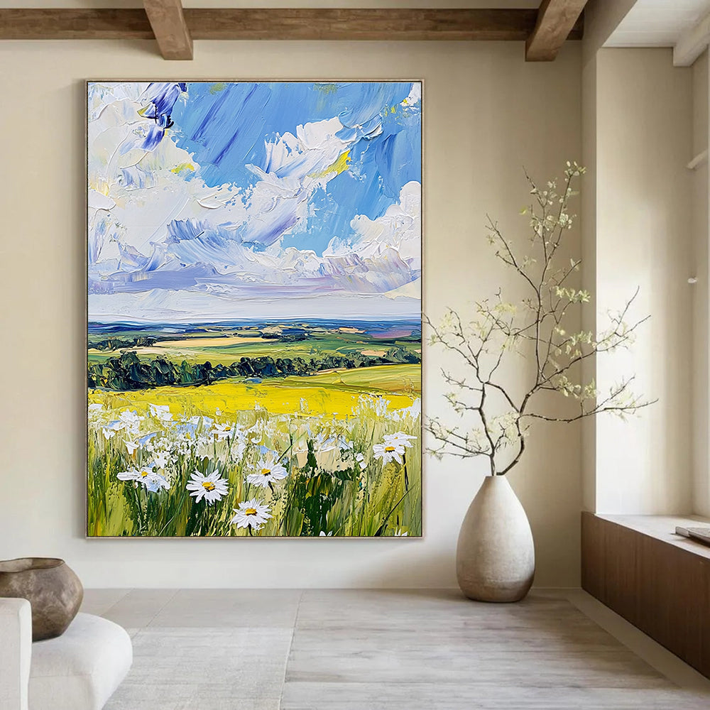 Rolling Fields Landscape Abstract Painting with Impasto Techniques GAB0014