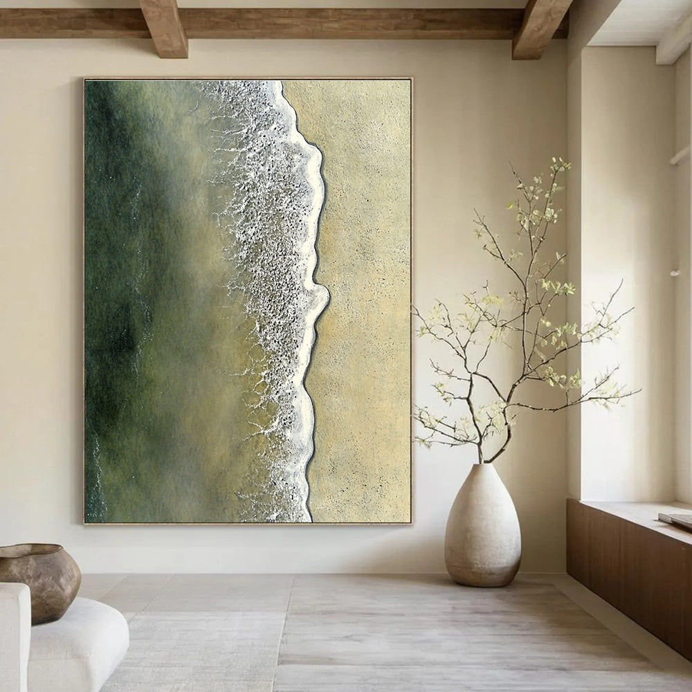 Aerial Beach View Realistic Abstract Painting for Nautical Enthusiasts GAB1476