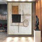 Minimalist Geometric Shapes Abstract Painting with Quiet Structure WINK183