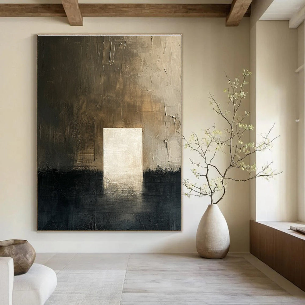 Dark Light Abstract Painting for Industrial - Style Lounges HENG008