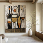 Abstract Wine Still Life Painting for Sophisticated Wine Bars GAB0834
