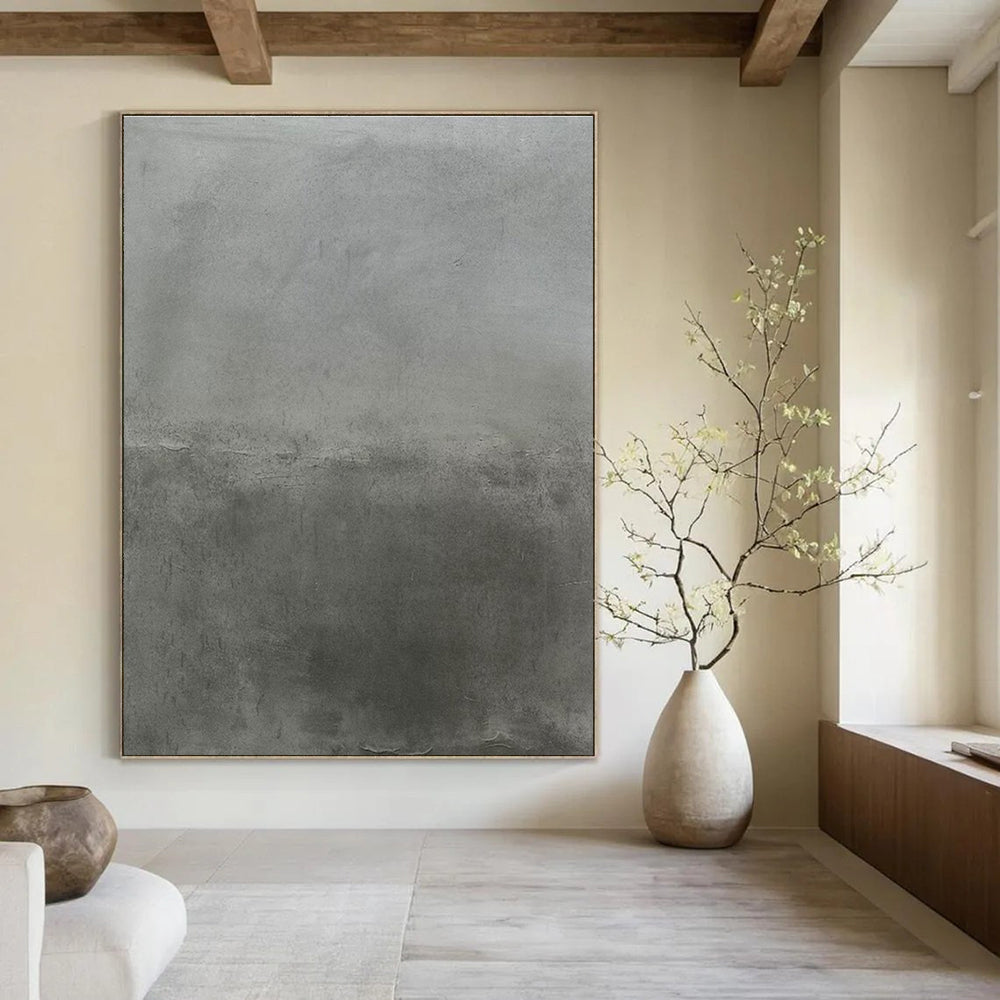 Gray Textured Abstract Painting for Industrial - Style Interiors HENG520