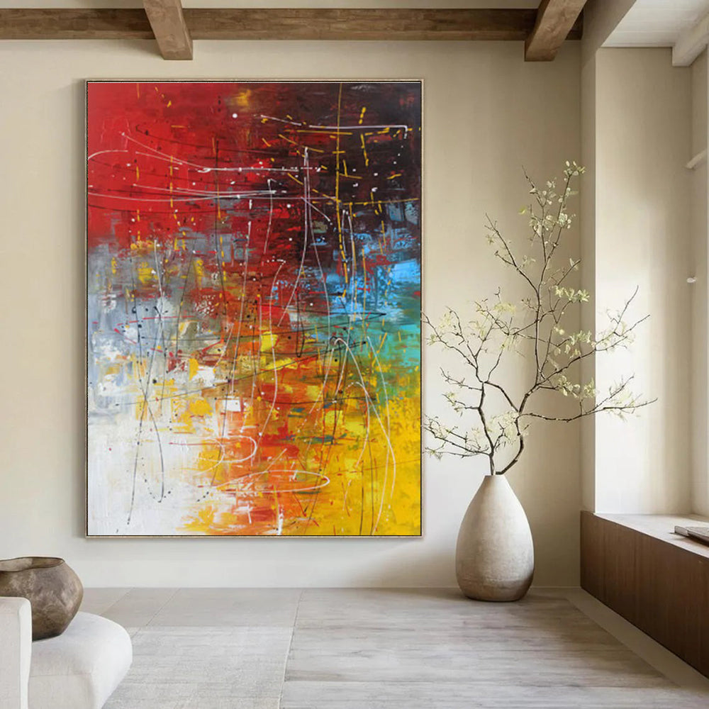 Expressive Colorful Abstract Chaos Painting for Art - Loving Spaces HENG254