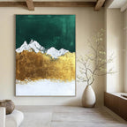 Golden Mountain Peaks - Majestic Landscape Abstract Art GAB0507