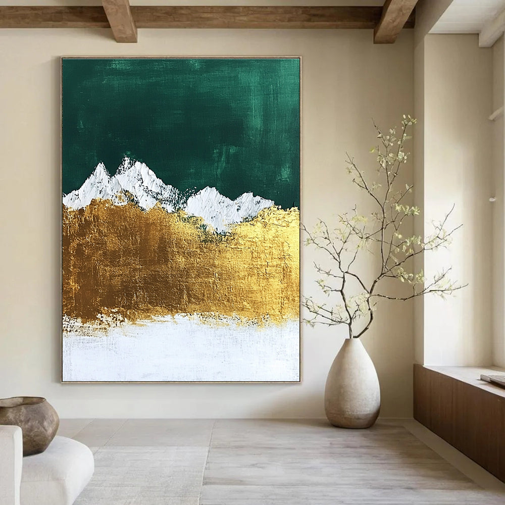 Golden Mountain Peaks - Majestic Landscape Abstract Art GAB0507