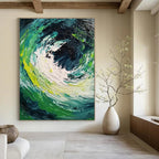 Colorful Swirling Vortex Abstract Painting of Dynamic Energy GAB0090