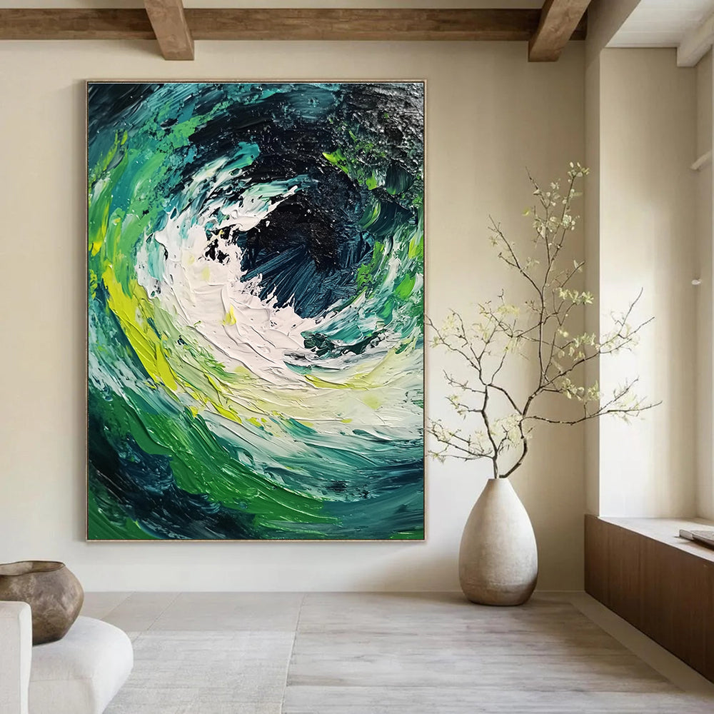 Colorful Swirling Vortex Abstract Painting of Dynamic Energy GAB0090