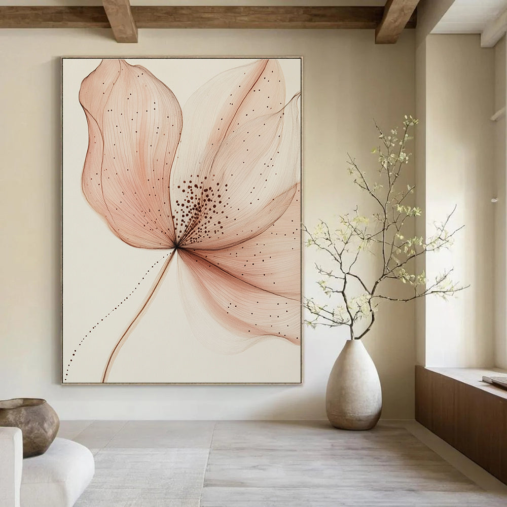 Delicate Flower Drawing Intricate Botanical Abstract Art GAB0352