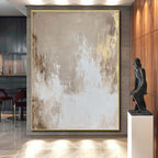 Beige and Gold Abstract Painting with Subtle Luxury WINK123