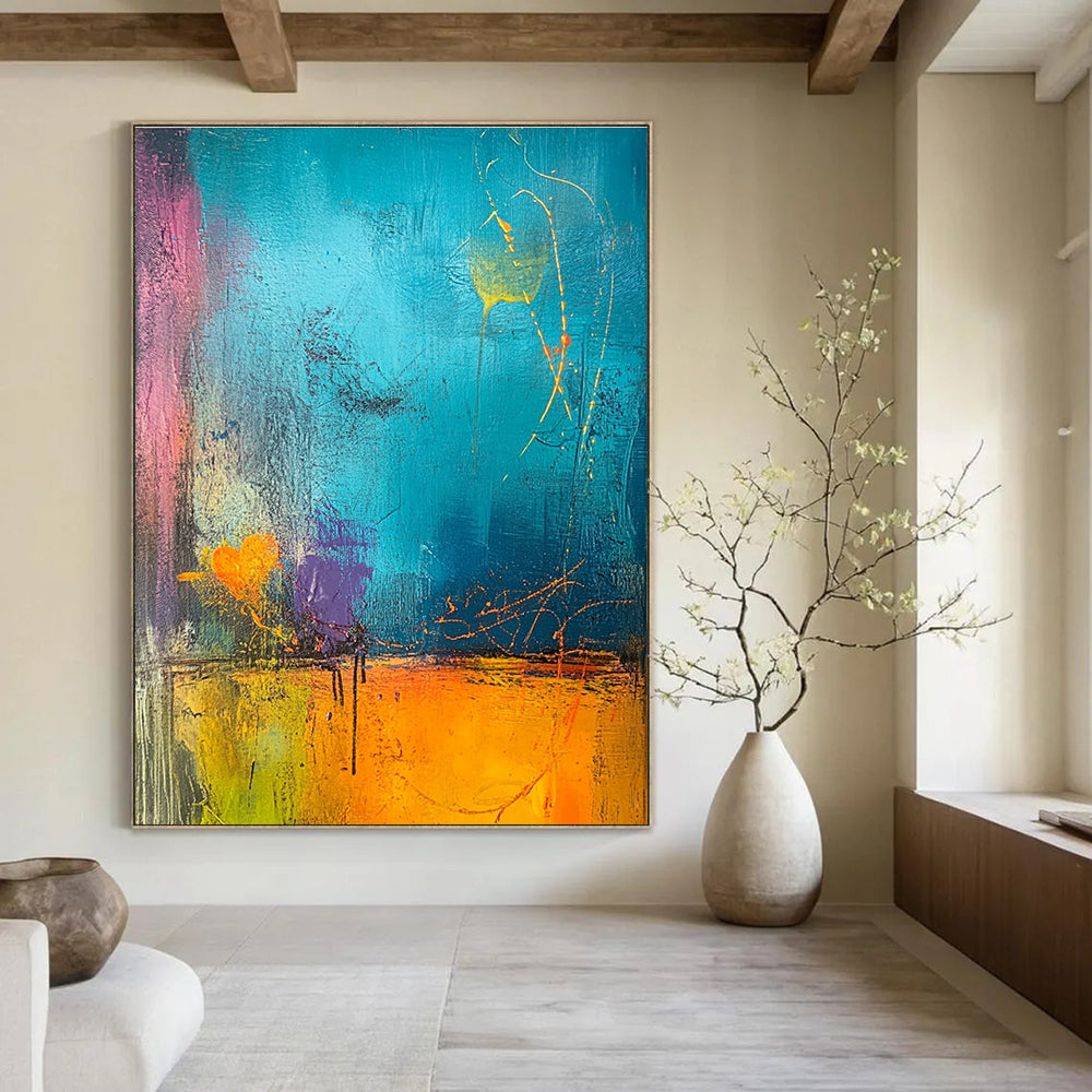 Vibrant Color - Blocked Abstract Painting for Creative Studios GAB0872