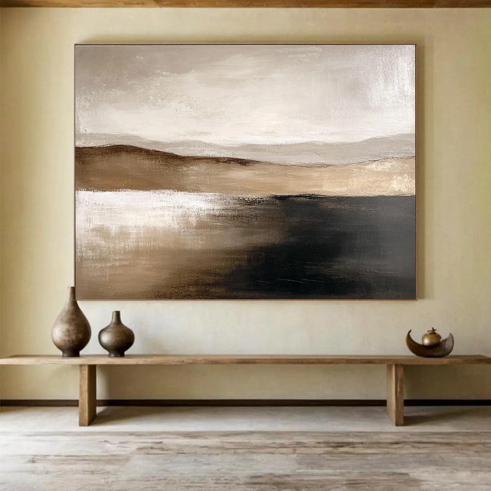 Earth - Toned Textured Landscape Abstract Painting Inspired by Nature ABS227